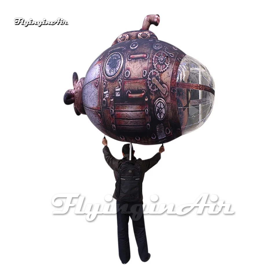 

5ft Parade Performance Walking Inflatable Submarine Puppet Adult Carrying Blow Up Underwater Ship Model For Event