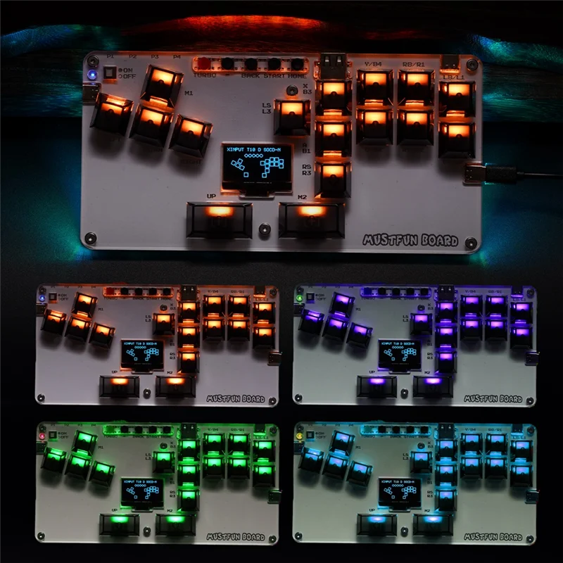 AC57-Mustfun Hitbox Controller Mini Leverless Arcade Stick Controller untuk PC/PS3/PS4/Switch dan Fightstick Game Arcade