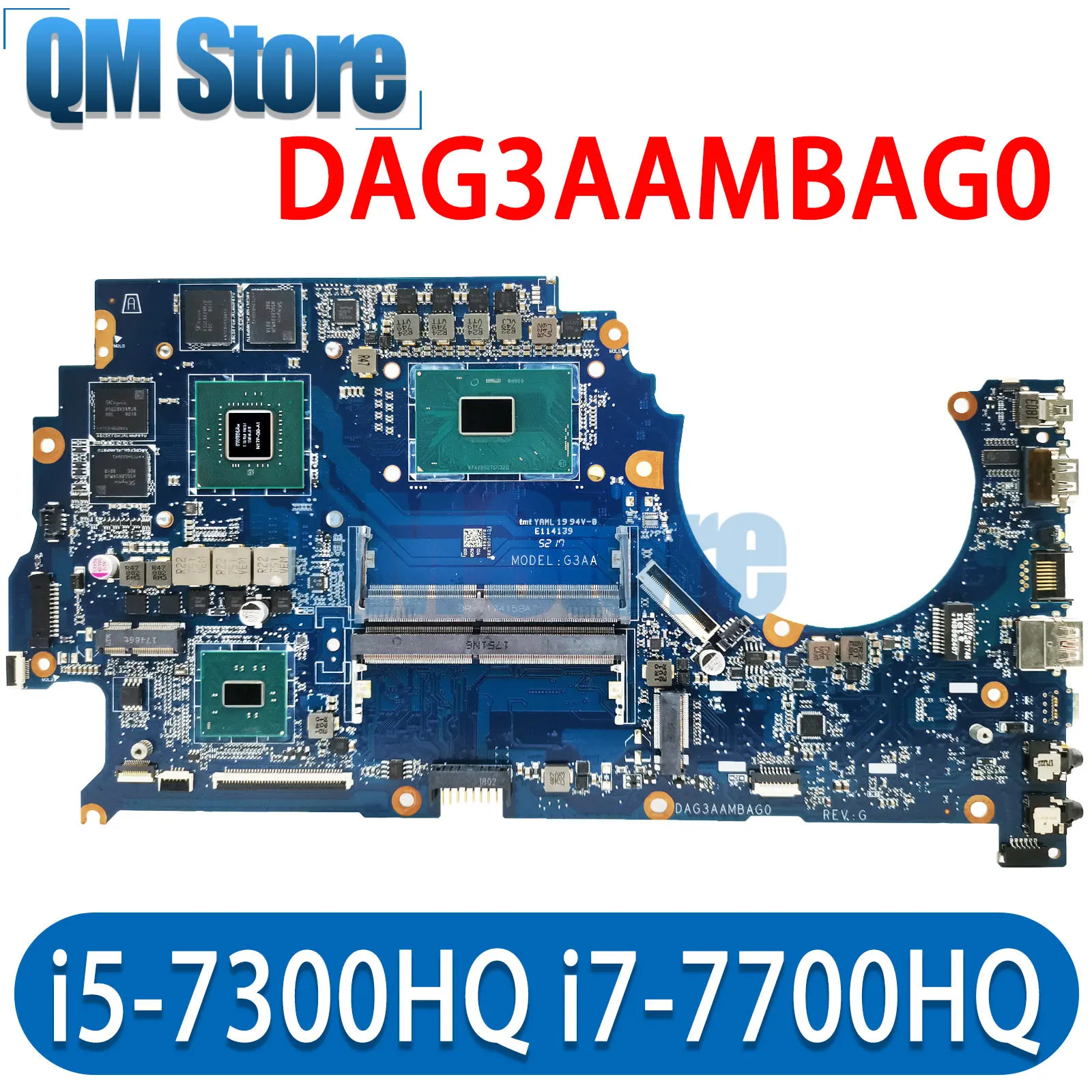 

DAG3AAMBAG0 For HP OMEN 15-CE Laptop Motherboard mainboard With i5-7300HQ i7-7700HQ CPU GTX1050 4GB GPU motherboard