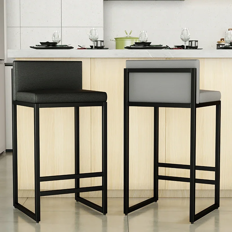 Nordic Metal Bar Stool Kitchen Luxury Black High Quality Bar Stool Light European Velvet Taburetes De Bar Home Furniture