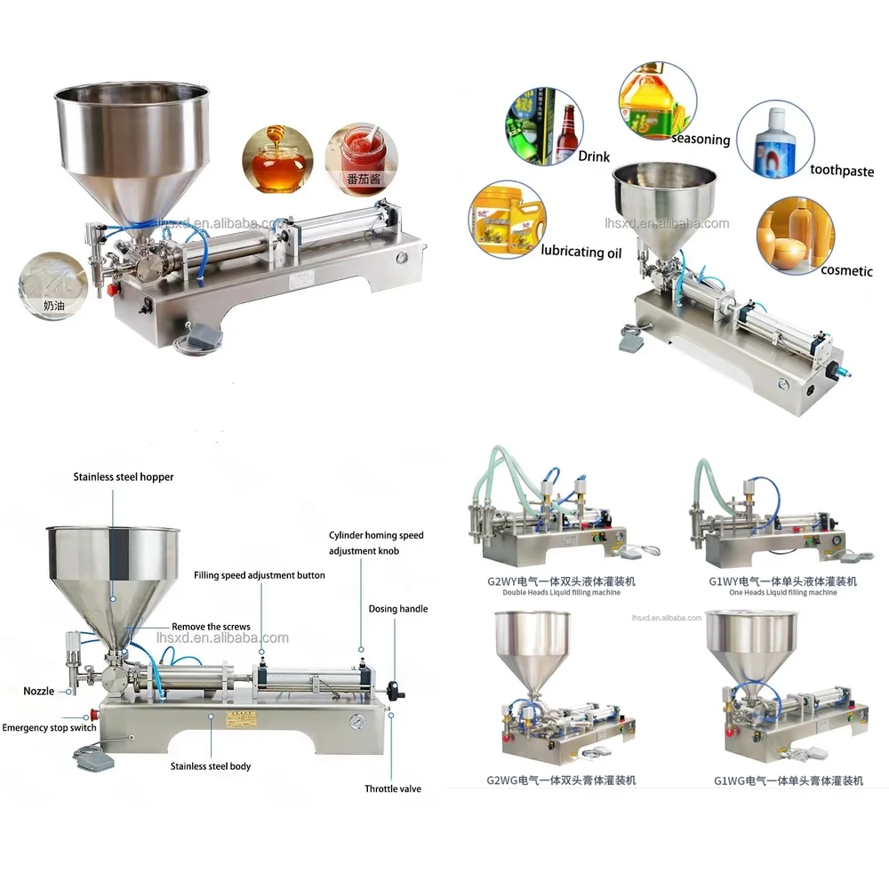 Automatic Paste Quantitative Filling Machine for Honey Cream Toothpaste Gel Peanut Butter Liquid Food Packaging