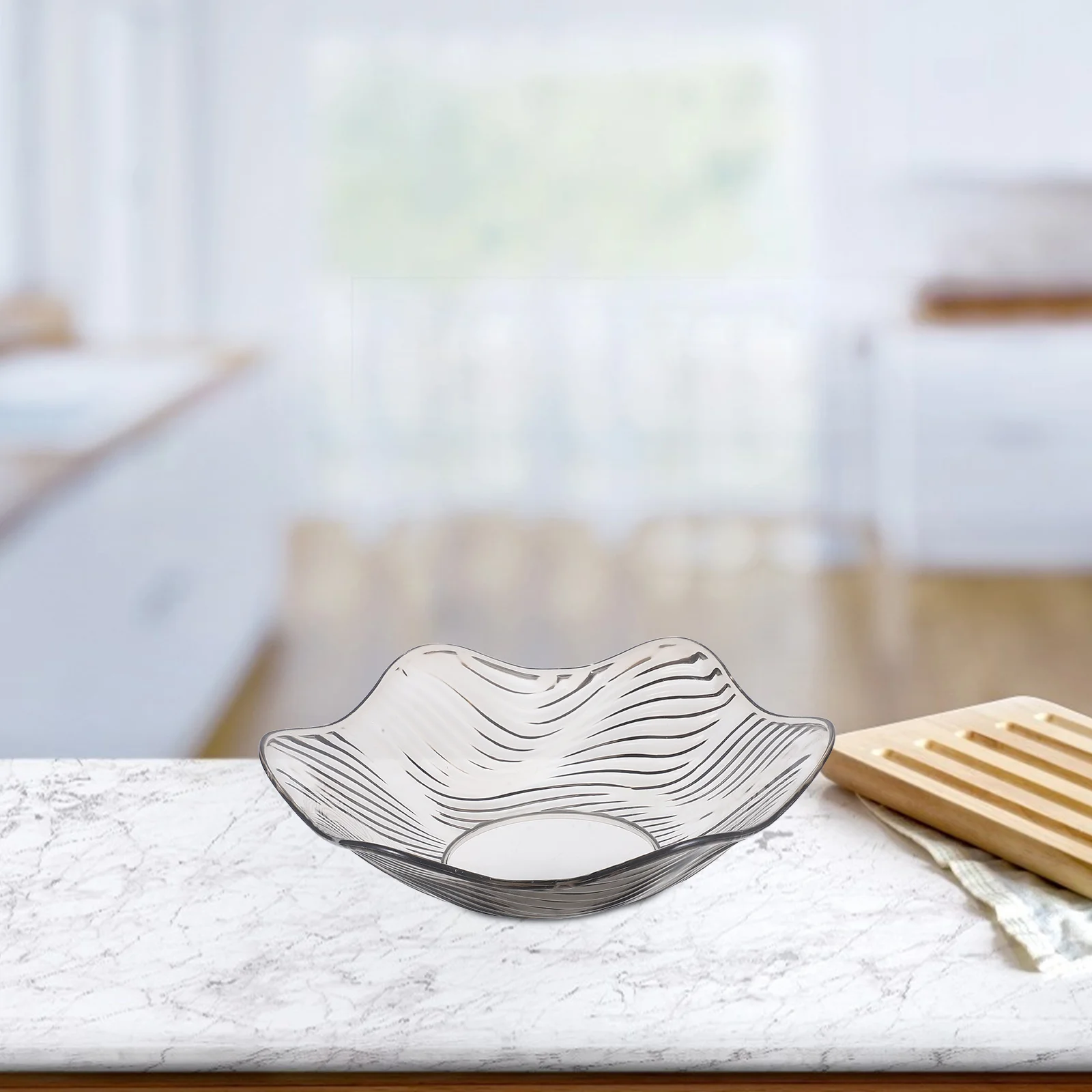 طبق فاكهة بلاستيكي سماوي على شكل قرص العسل صينية للوجبات الخفيفة طبق الحلوى وعاء للسلطة منظم مطبخ منزلي متعدد الوظائف #3