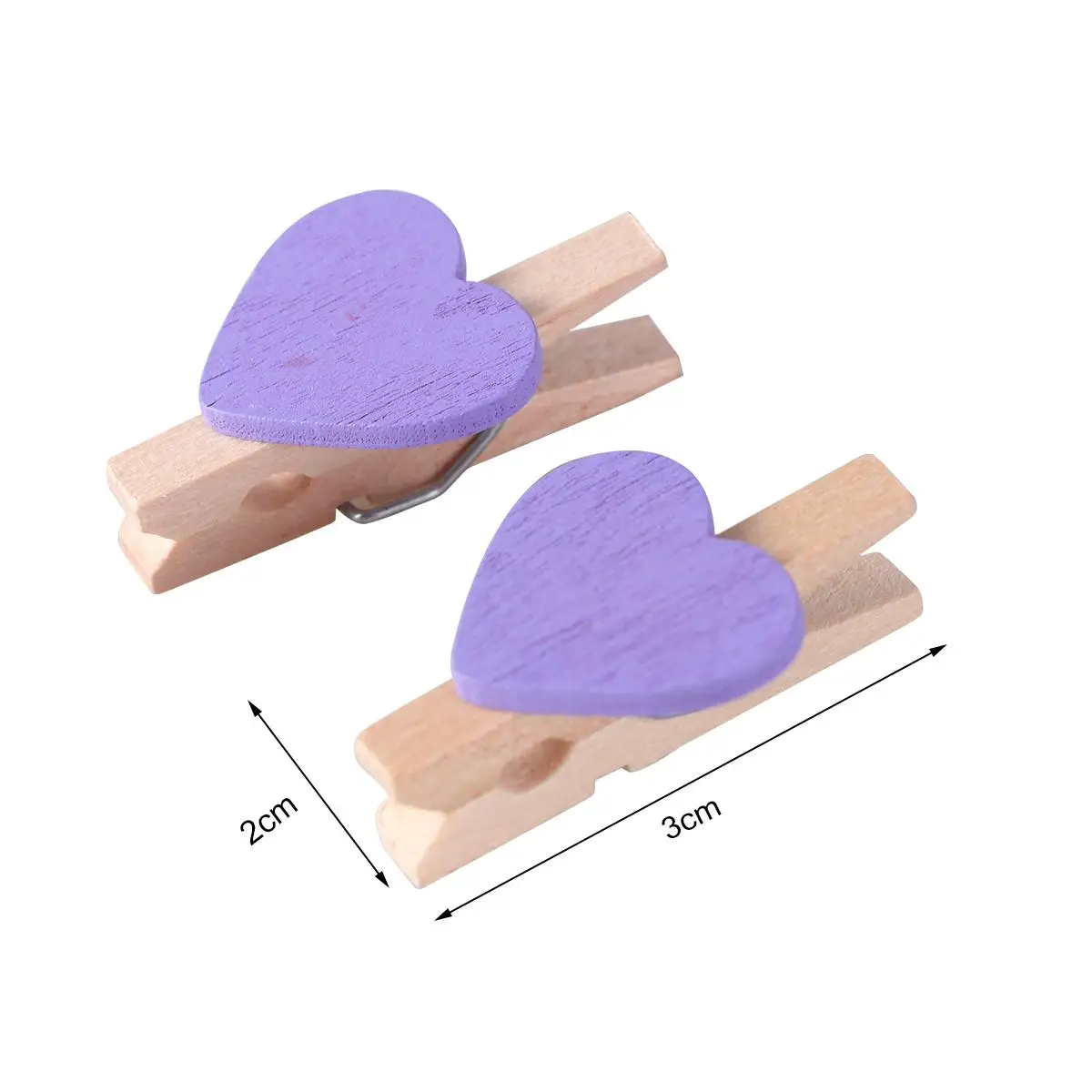 

50 Pcs Shaped Wooden Clips for Photos Cards Love Clip Decorations Craft Supplies Love Photo Mini Clip Home Use