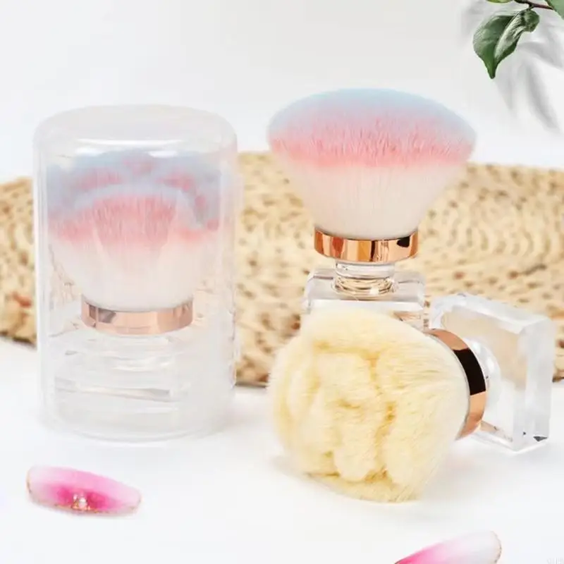 Q1FBネイルブラシアクリル爪のメイクアップブラシのダストパウダーを取り外すマニキュアブラシマニキュアブラシクリーンアップブラシツール