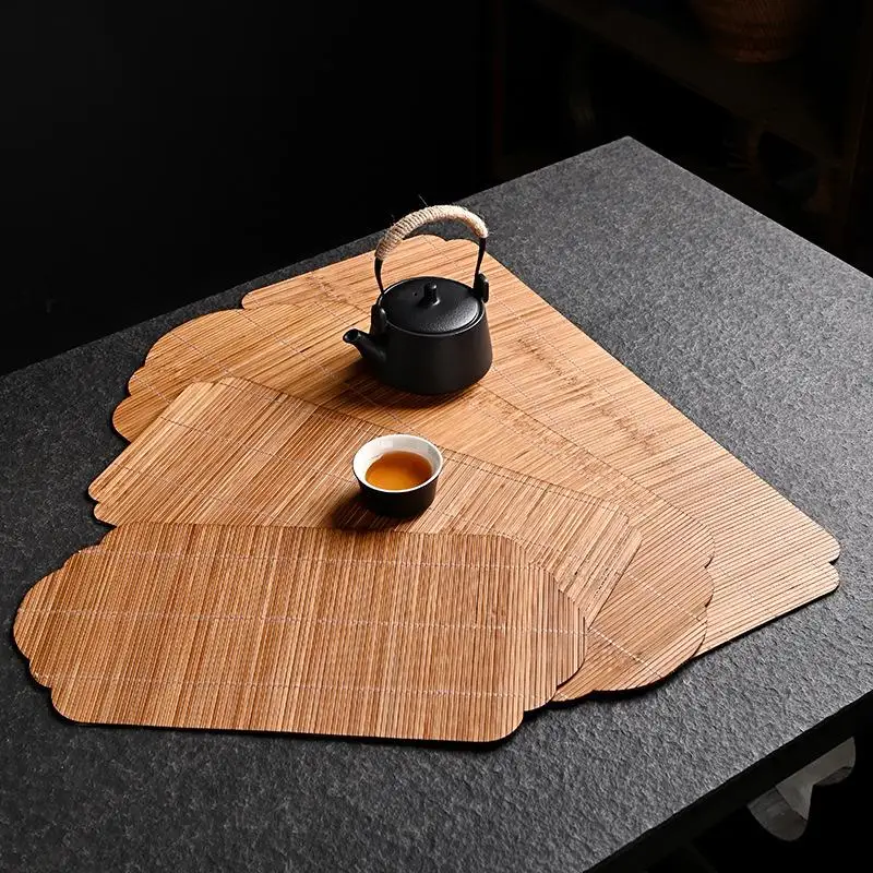 Anti Scalding Multicolor Bamboo Tea Mat for Heat Insulation Essential Tea Ceremony Gear