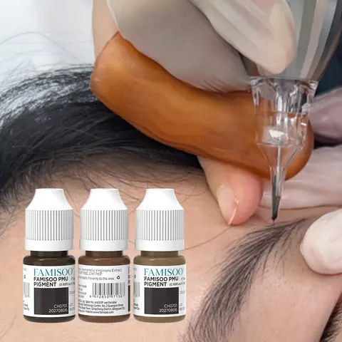 Bilashmart FAMISOO 5ML Color Tattoo Microblading Paint Ink Pigment for Semi-Permanent Body Art Eyebrow Lip Eyeliner Makeup Products