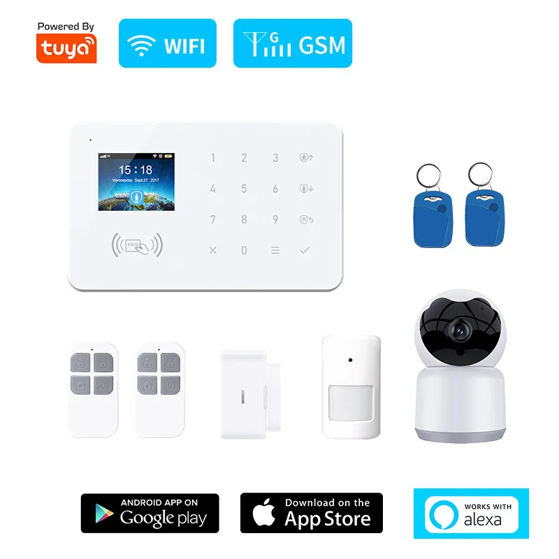 

G20 GSM/WIFI Smart Alarm System Tuya Smart Home Wireless Dual Network Security Surveillance Camera Set