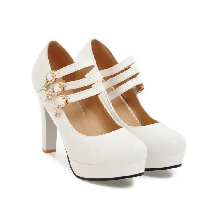 Oversize Large size Big size High-heeled shoes Pointed toe Thick Heel platform shoes Height Increasing Light Weight