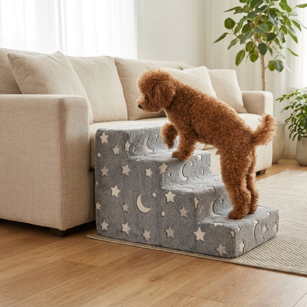 

Лестница для собак 3-4 ступени, ступеньки для домашних животных, лестница для кошек и щенков, мультяшные товары для животных, съемная моющаяся лестница-пандус для кошек и собак