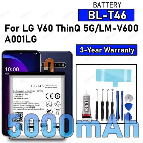 100% New High Quality BL-T46 Battery For LG V60 ThinQ 5G/LM-V600/A001LG Replacement Battery Bateria+Free Tools