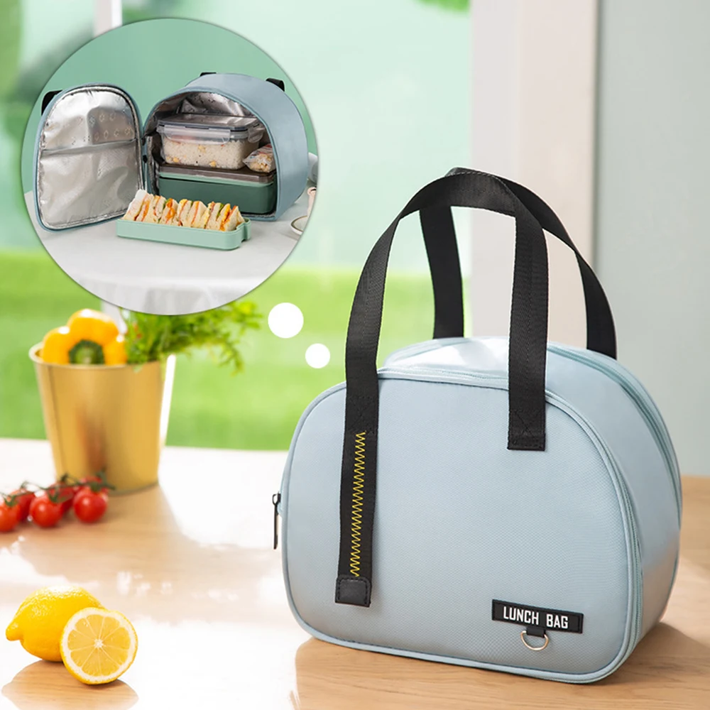 

Portable Oxford Insulated Lunch Bag Foldable Semicircle Thermal Bento Boxes Cooler Bags Food Storage Container For School Picnic