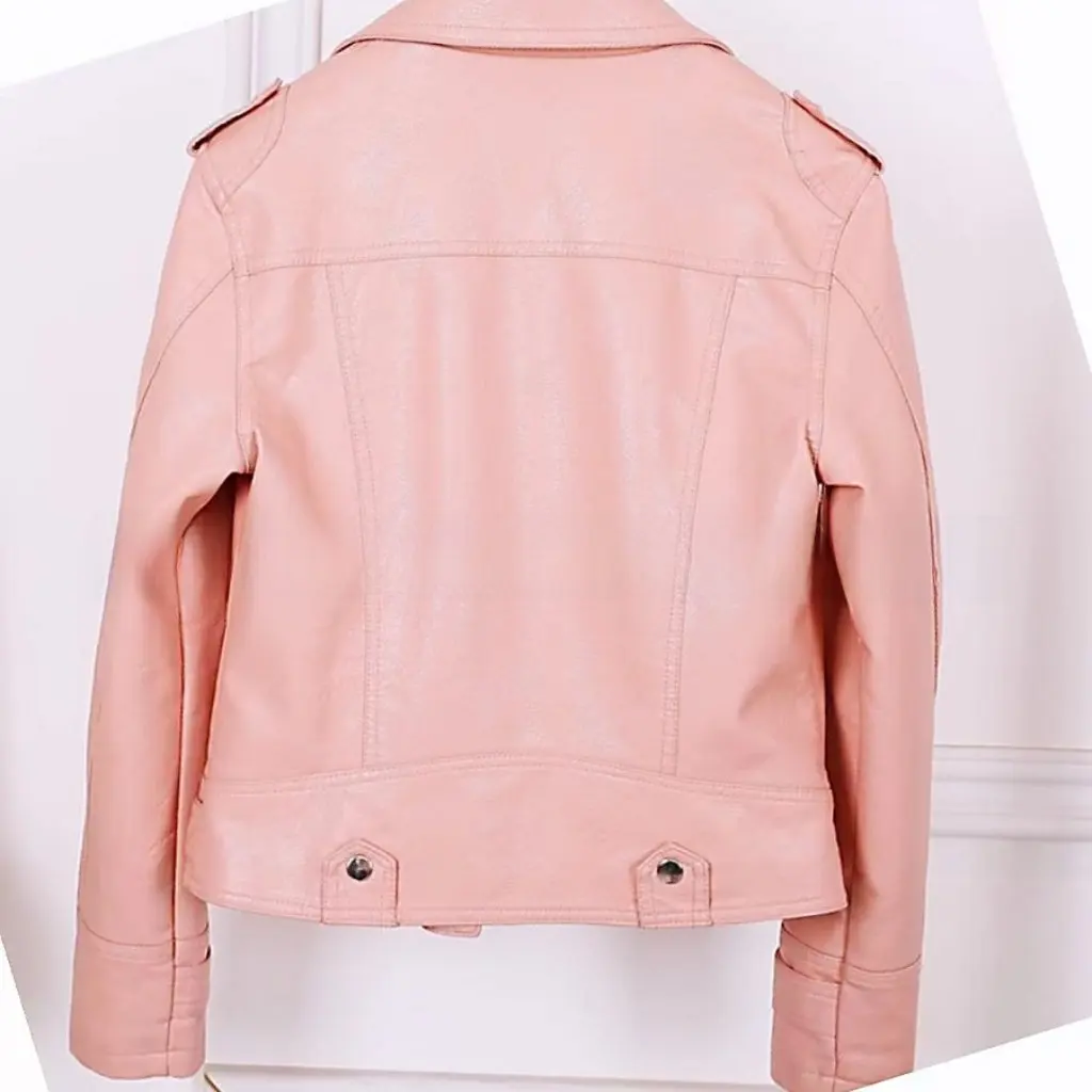 

Ladies Short Leather Jacket Autumn Winter Korean Slim Fit plus Size Women's PU Washed Motorcycle Style Leather Clothing