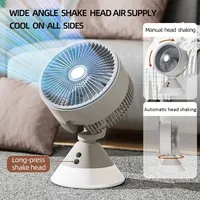 New Portable Desktop Fan with Ambient Light and Automatic Shaking Head, 4000mAh Battery Suitable for Home Office Desktop Fan