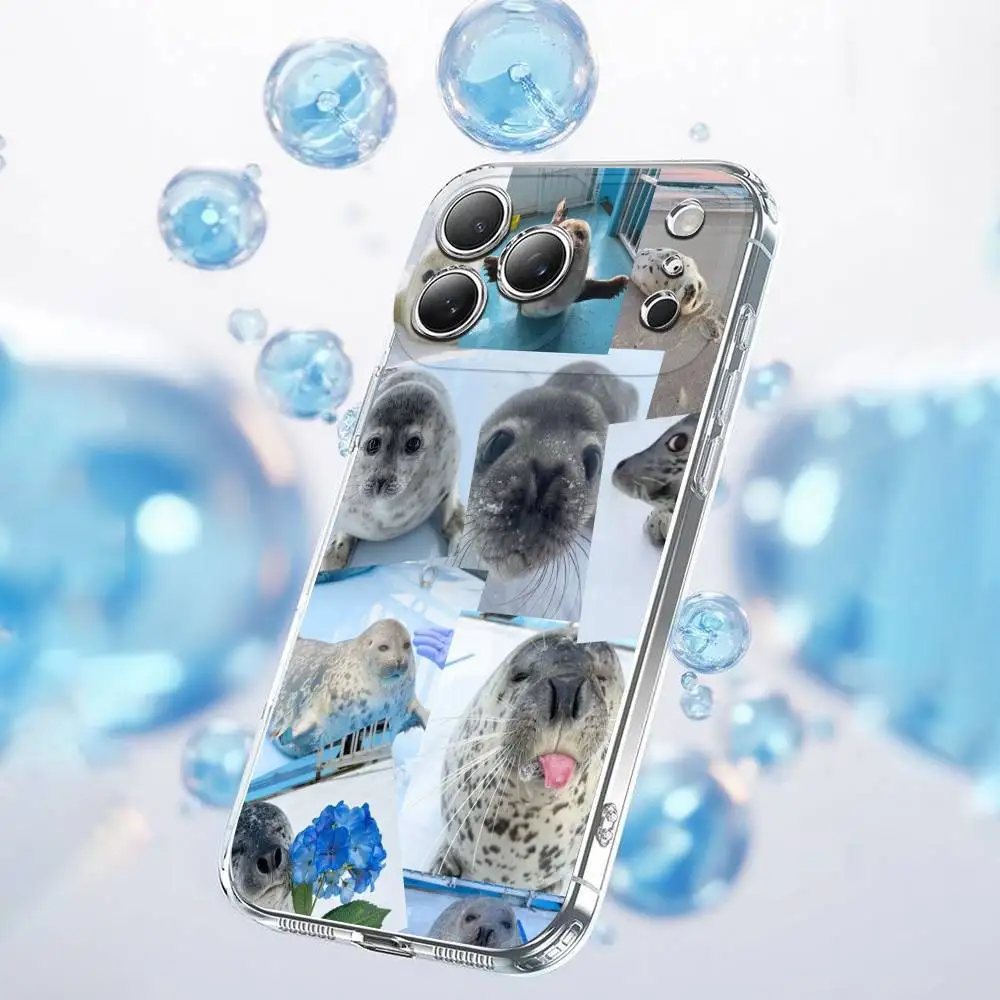 Seal Seals Collage Phone Case For iPhone 17,16,15,14,13,12,11,Plus,Pro,Max,Plus,E,Air,Mini Transparent Cover