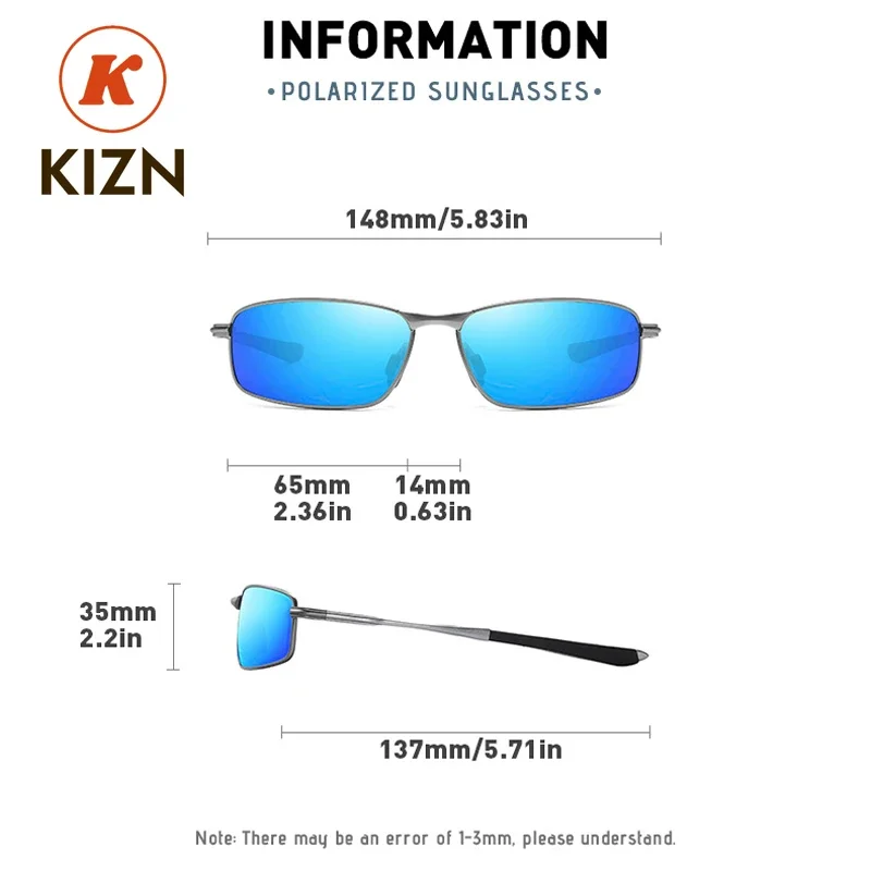 

XUKA Square Men Women Polarized Discoloration Driving Custom Prescription Myopia Sunglasses AlloyEyewear Glasses -0.50 to -6.0