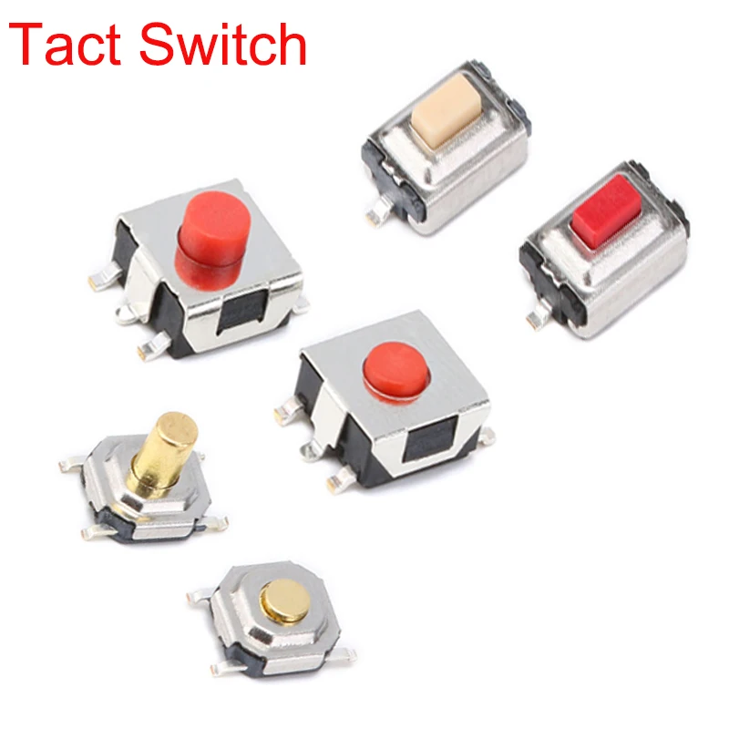 50PCS Tact Switch Micro Switch 3*6*2.5mm 3*6*4.3mm 2Pin  4*4*1.5/3/0.8mm 6*6*3.1/2.5mm Silicone Button SMD 4pin/Foot