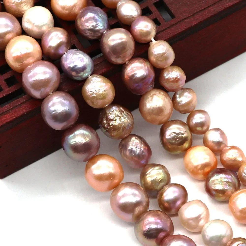 Natural Freshwater Bright Edison Pearl Crumpled Loose Beads Fine Jewelry DIY Earrings Necklace Pendant Jewelry Accessories