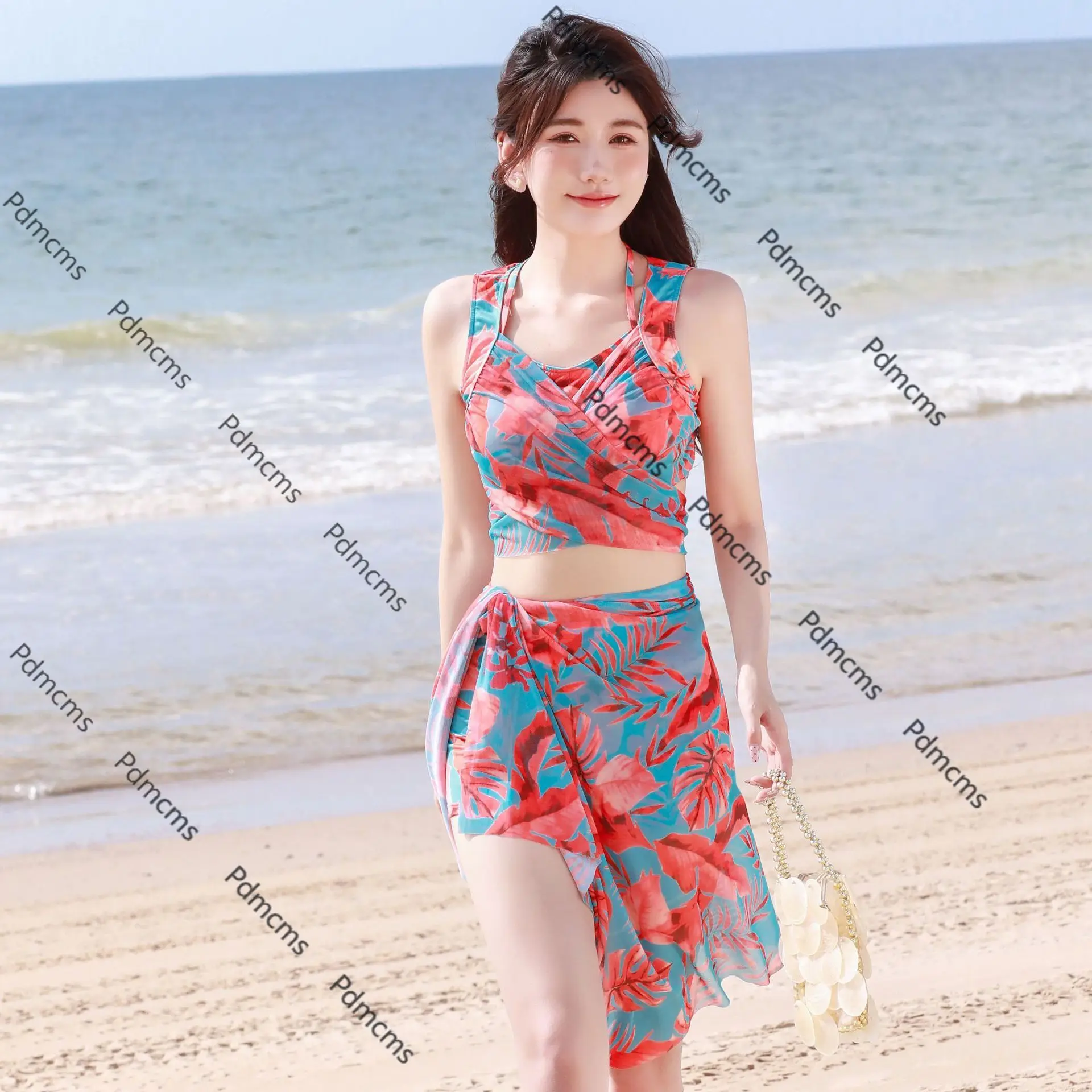 

Новинка 2025 года, бикини, разделенный купальник из трех частей, сексуальный женский купальник для отдыха на горячих источниках, приморский купальник