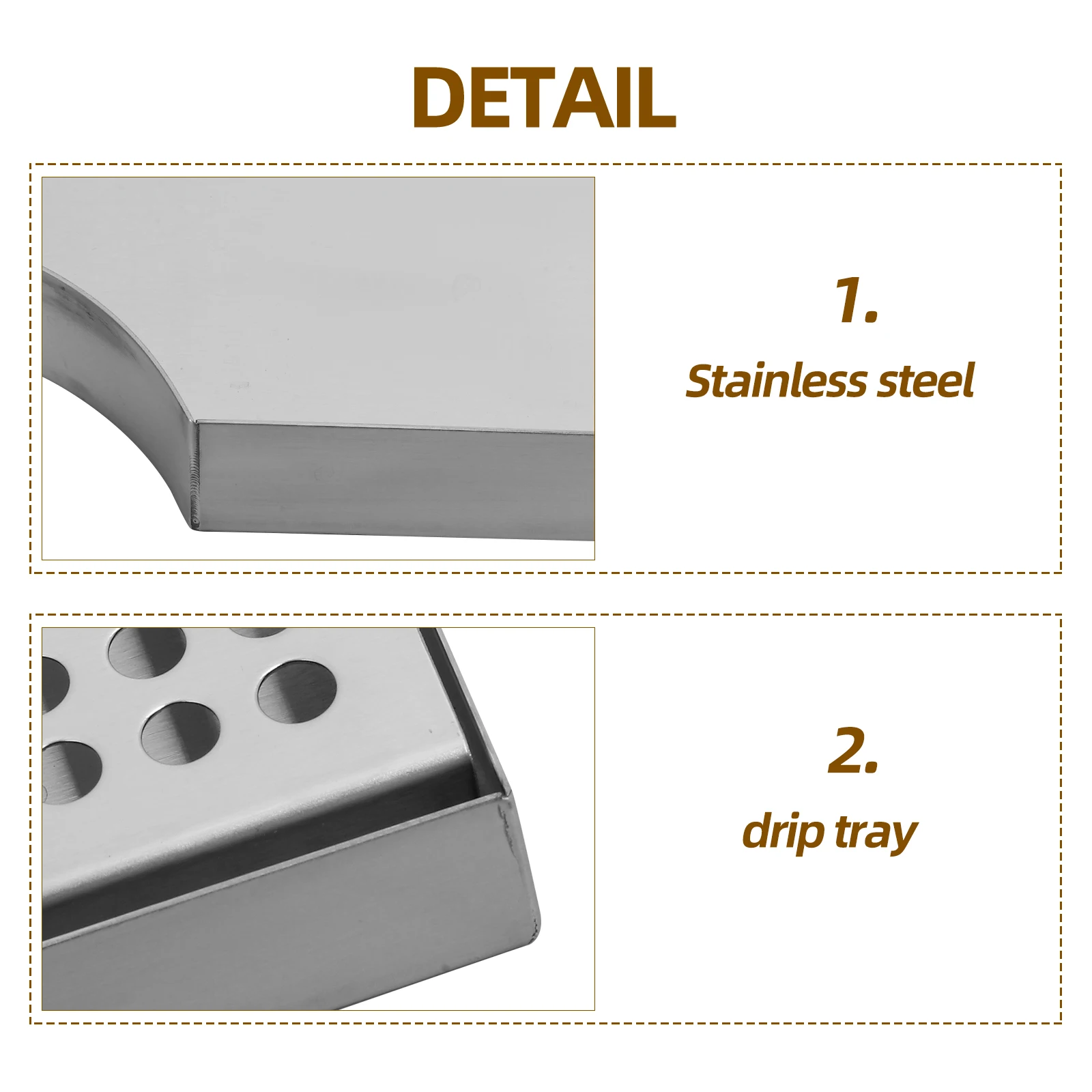 

1 Stainless Steel Drip Tray Reusable Nonslip Kegerator Accessory Pan Kitchen Worktop Catcher Easy Clean Stylish