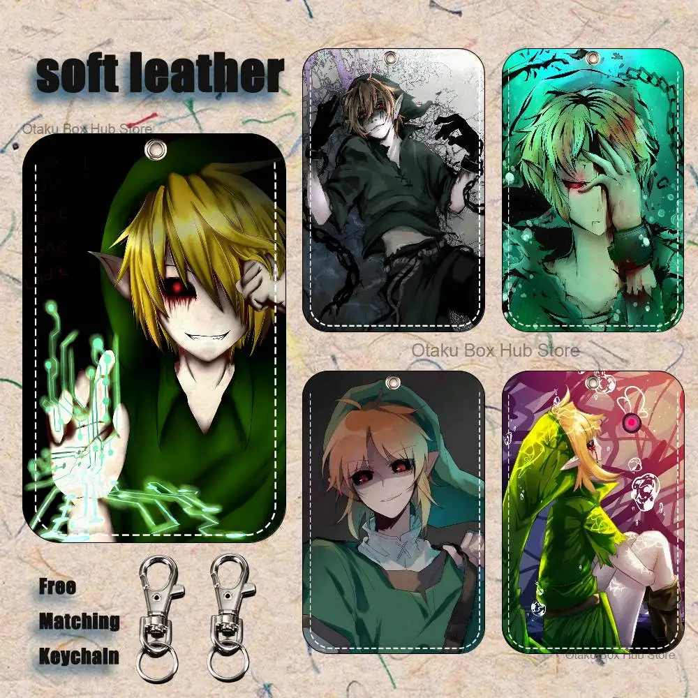 Кожаный брелок-картхолдер C-Creepypastas Ben drowned Pattern 1Pc из полиуретана для ключей, брелок для дверных замков, брелок для ID-карт