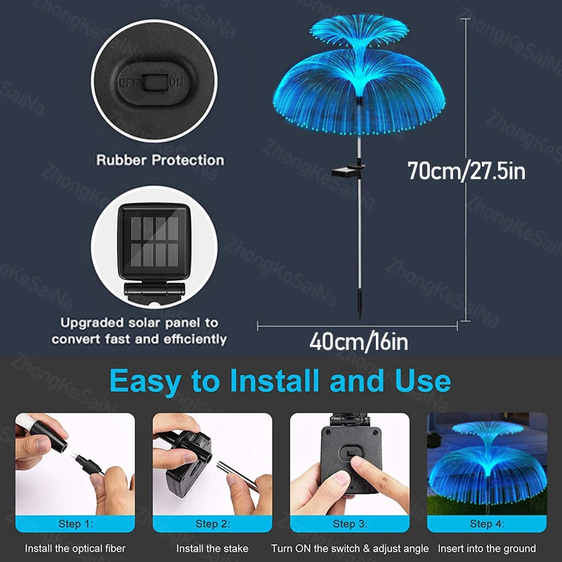 Solar Jellyfish Lights 7 Color Changing Solar Garden Lights Waterproof Outdoor Flowers Lamp Courtyard Pathway Landscape Decor