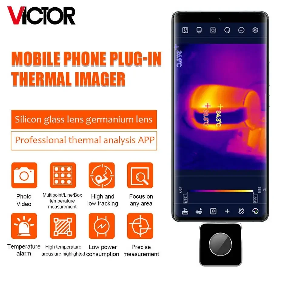 VICTOR 328B Portable Small Digital Display Usb Type-C Industrial Thermal Imaging