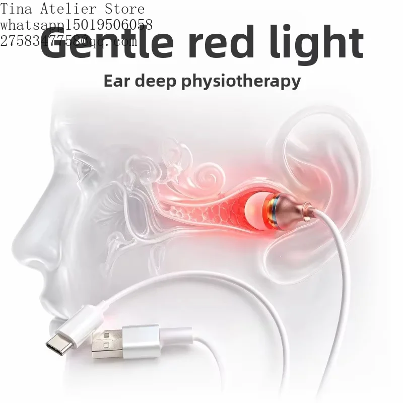 Ear Device LLLT Red Light Therapy for Tinnitus Otitis Media Rhinitis Sinusitis Relief Earplug Physical Irradiation Treatment