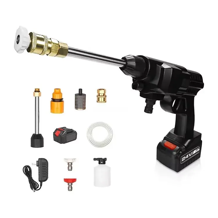 24V Cordless Pressure Washer 50 Bar, No built-in water tank with 5 m Hose , Portable Car Wash Gun for RV & Auto Detailing