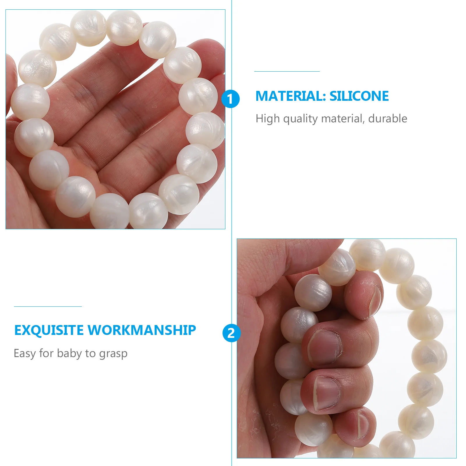 سوار عضاضة للأطفال من السيليكون، هدية مثالية للاستحمام وأعياد الميلاد والمهرجانات، خاتم عضاضة للأطفال الرضع السعيدين #4