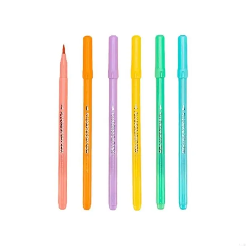 

X6HB 6 Pcs Highlighter Pen Fluorescence Pen Set Highlighter Markers Bible Marker Pen
