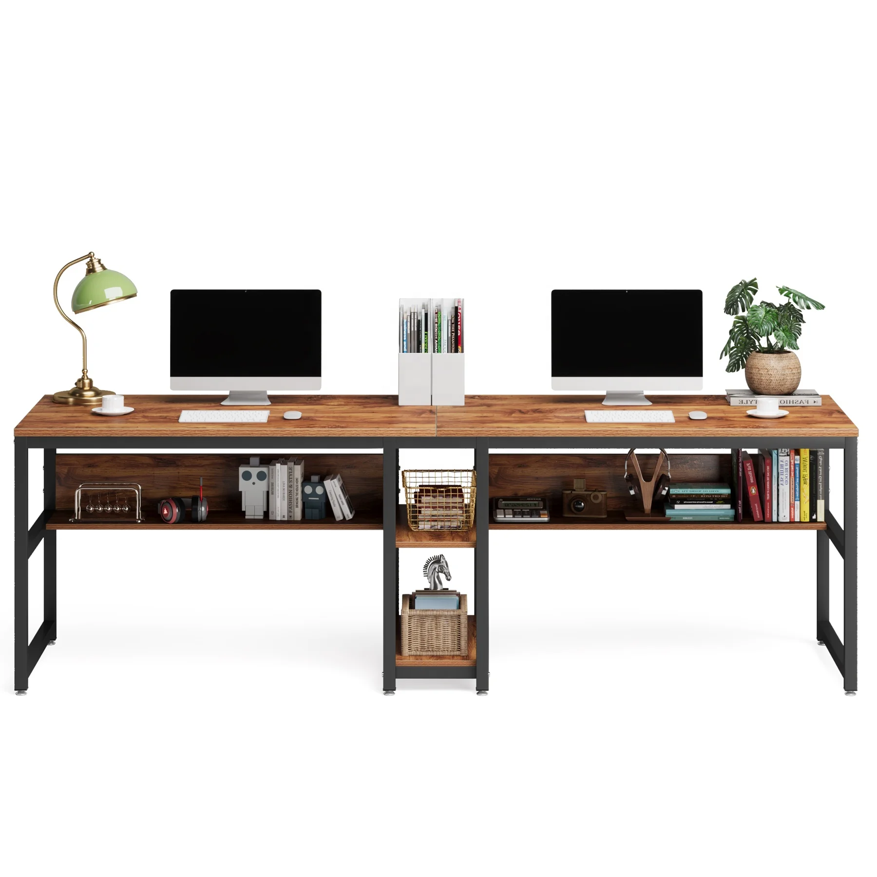 

we-Tribesigns 78.7 Inches Rectangular Two Person Desk Computer Office Double Person Desk Cubicle Workstation#