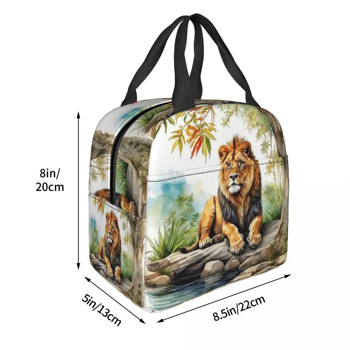A Lion In A Forest Insulated Lunch Bag for Women Kids Portable Food Boxes Thermal Lunch Box Tote