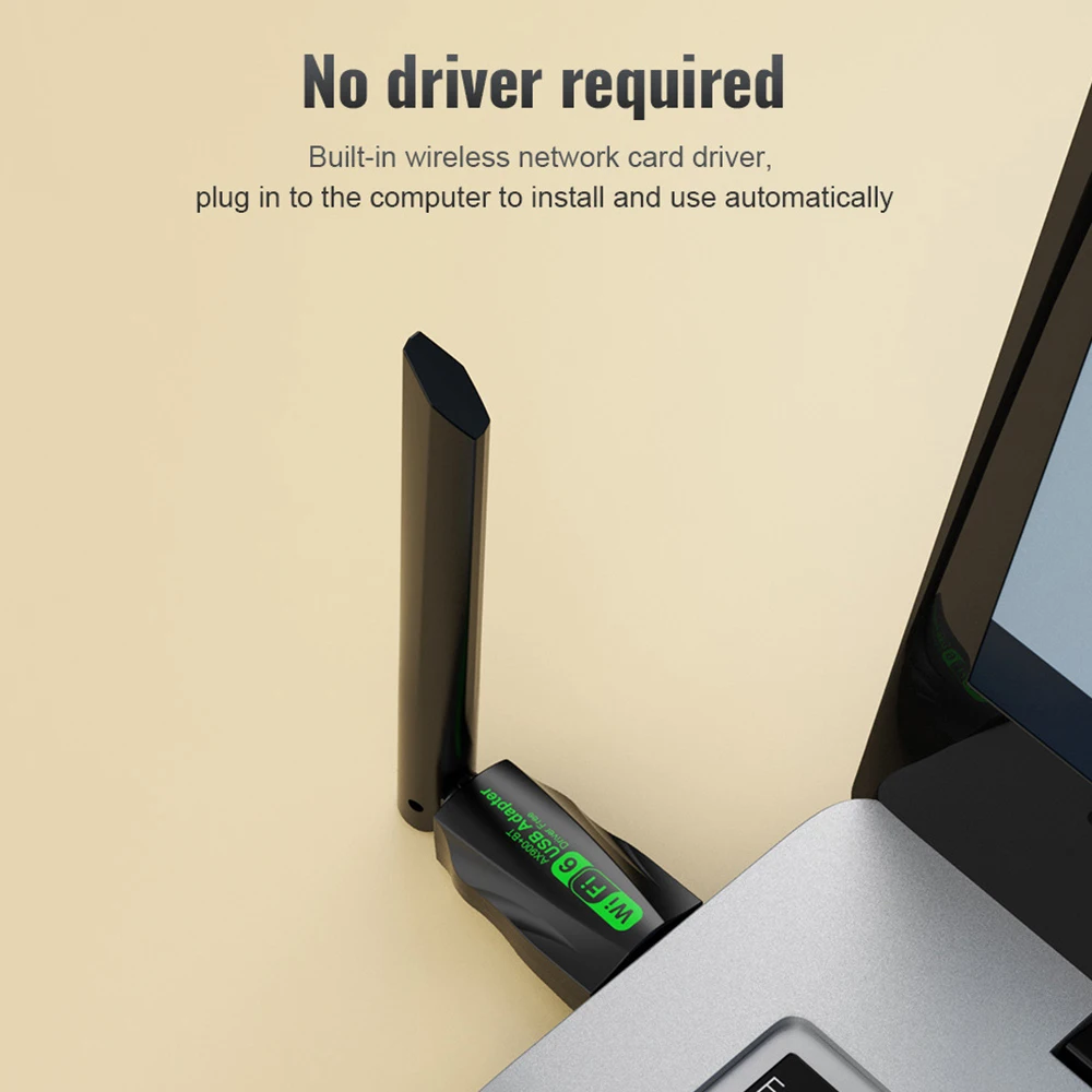 AX900 WIFI6 USB Adapter 900Mbps Bluetooth 5.4 Dual Band 2.4/5G Drive Free Network Receiver, Suitable for Computer Windows 10/11