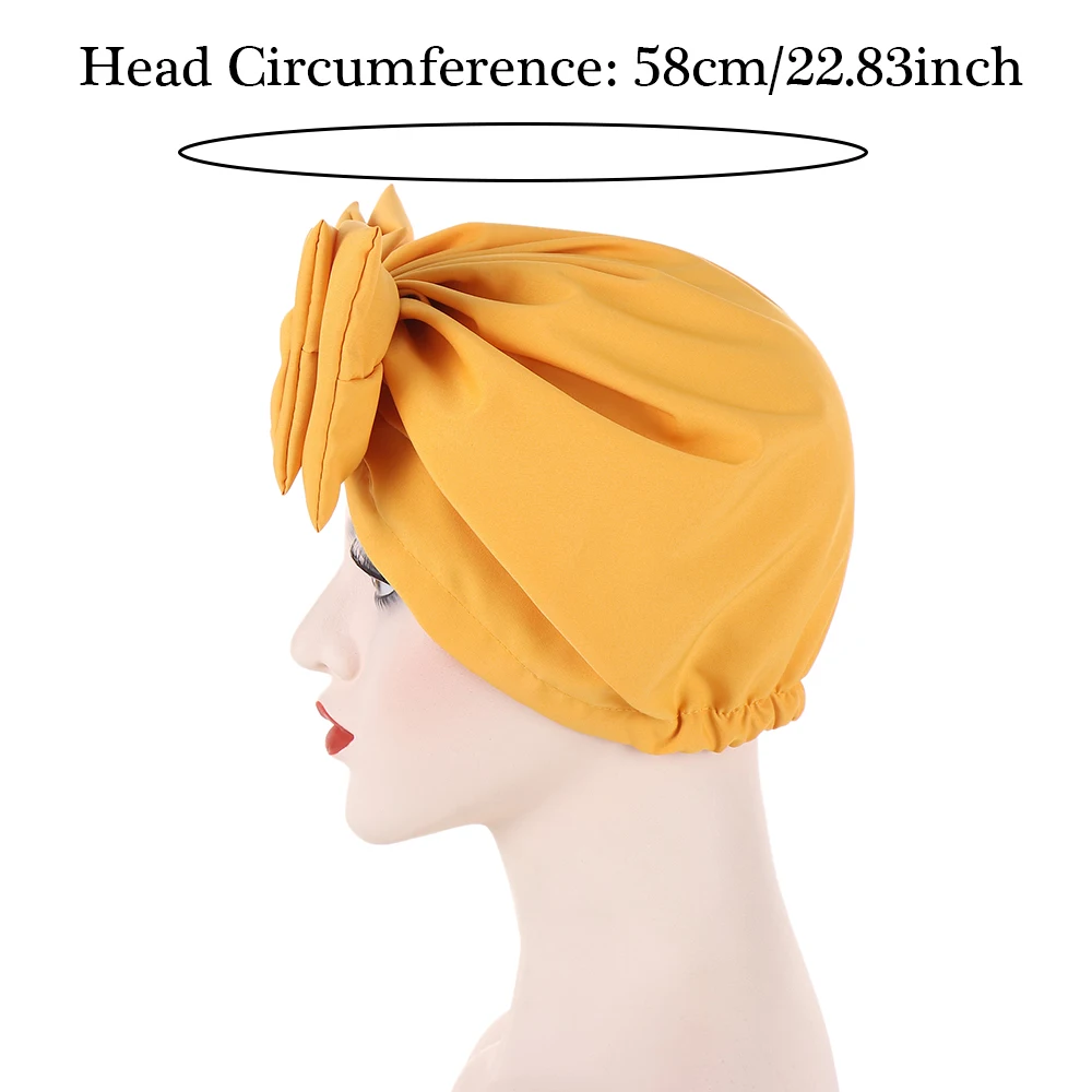 Bow Knot Women Hijab Indian Muslim Chemo Hair Loss Cap Turban Headwear Wrap Scarf Arab Islamic Bonnet Cover Cancer Hat