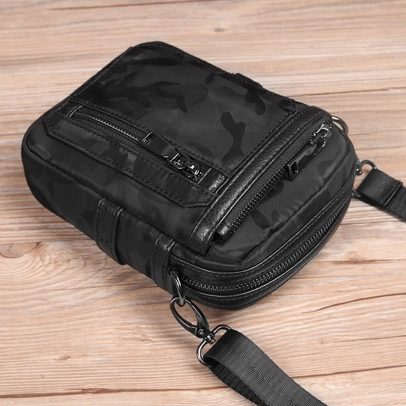 Men's Shoulder Bag Waterproof Travel Cross-body Business Bag Large Capacity Leather Brand Atmospheric Fashion Simple