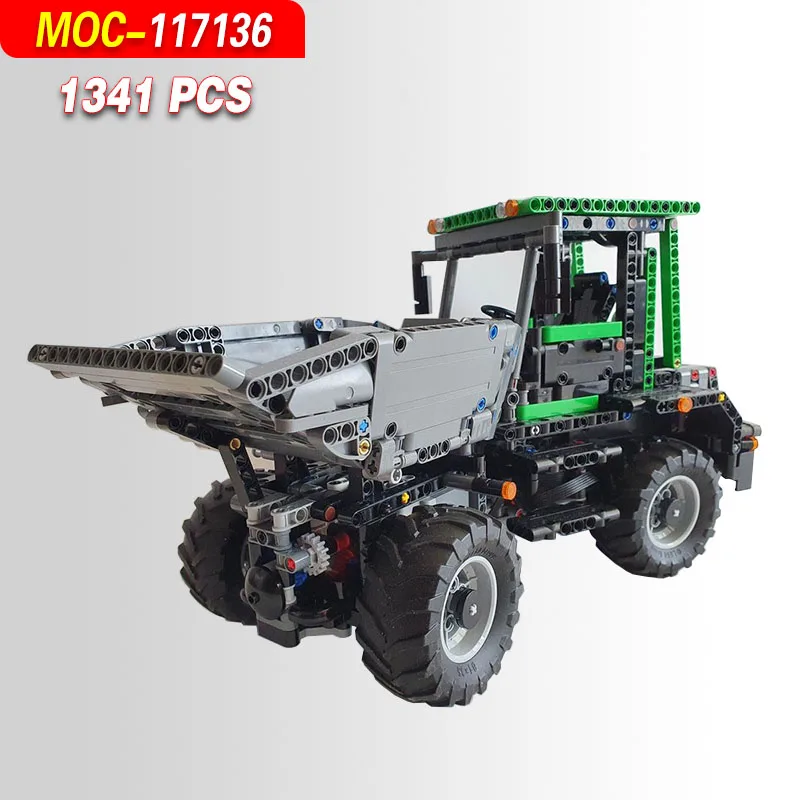 Image of MOC-117136 Baustein-Modellbausatz für kleine Muldenkipper – 1341 Teile, Maschinenbau, allgemeines System, Konstruktionsspielzeug, Geschenk