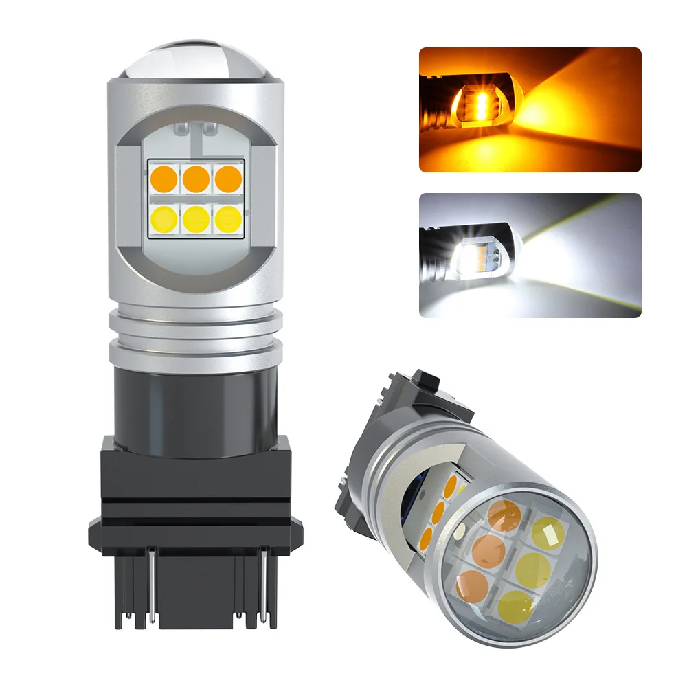 1X 1157 BAY15D BA15D 3030-12smd Len P21/5w 7443 3157 Signal Lamp White Yellow 10-30V Led Car Bulb Auto Lamp Reverse Rear Light