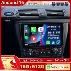 Android 16 For BMW 1-Series E88 E82 E81 E87 2004 - 2011 2K QLED Android Car Radio Multimedia Video Player GPS stereo CarPlay 4G