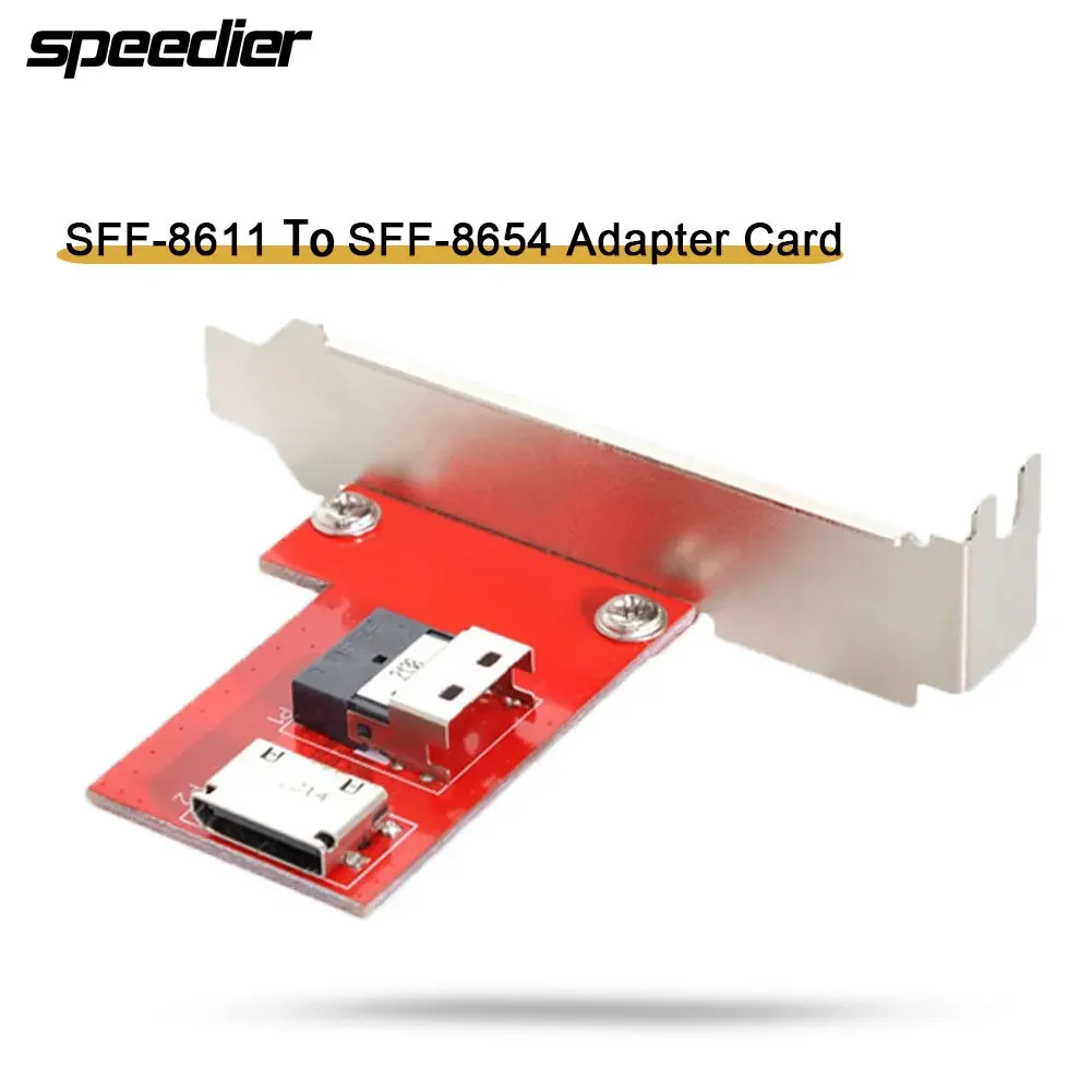 

PCI-Express 4.0 Slimline SAS SFF-8654 к Oculink SFF-8611 SFF-8612 Женская адаптерная карта PCBA с кронштейном