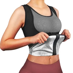 Sweat Vest Sauna Sweat Suit for Women Sauna Shirt Shapewear Silver