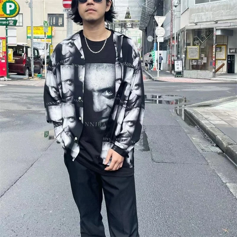 Autumn Winter Brand Clothing Hawaii Casual Loose Long Sleeve Shirt Trendy Mens Womens WACKO MARIA Shirt Cardigan