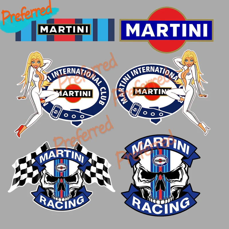 High Quality Decal Motorcycle Racing Laptop Helmet Trunk Surf Camper Toolbox Vinyl Car Sticker Die-Cu for Martini Racing