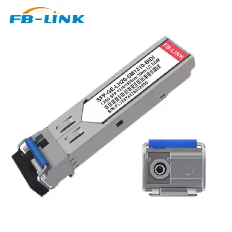 SFP 1.25G BIDI 1310nm/1550nm 20km Single Fiber LC DDM Single Mode 1G Optical Transceiver Module Compatible for Cisco Juniper etc
