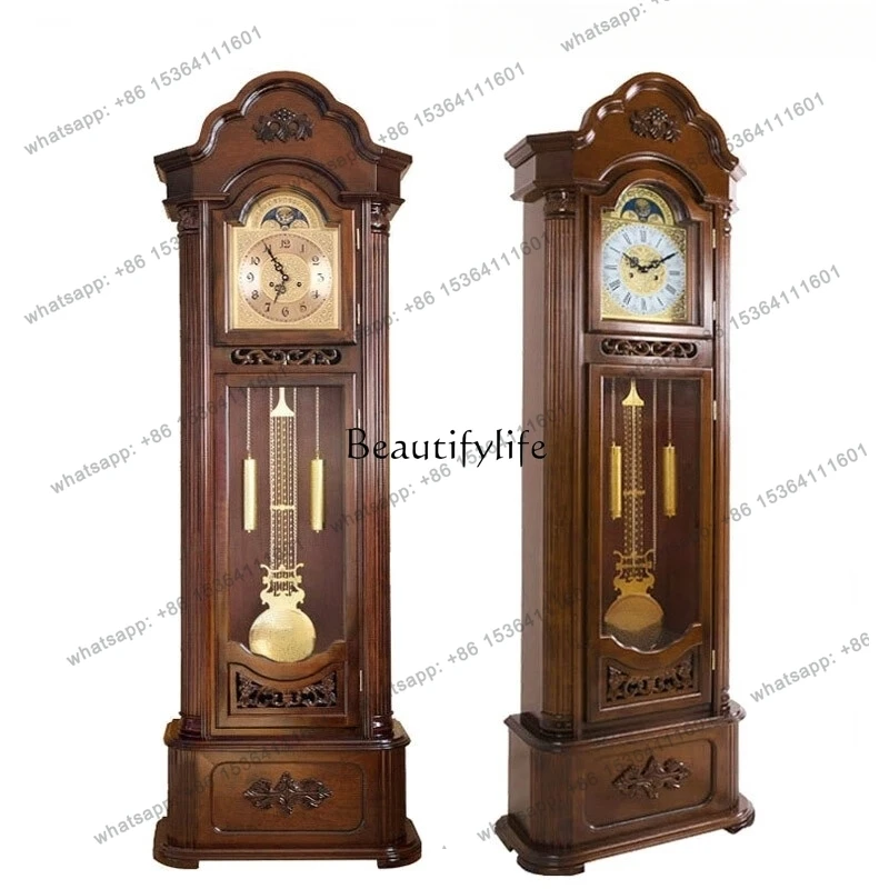 56Solid wood mechanical timepiece, watch, copper movement, old-fashioned clockwork pendulum clock