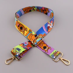 Cute Cartoon Dog Pattern Shoulder Bag Strap Adjustable Wide Belts Replacement Fit For Handbag Crossbody Gold Buckle Accessories