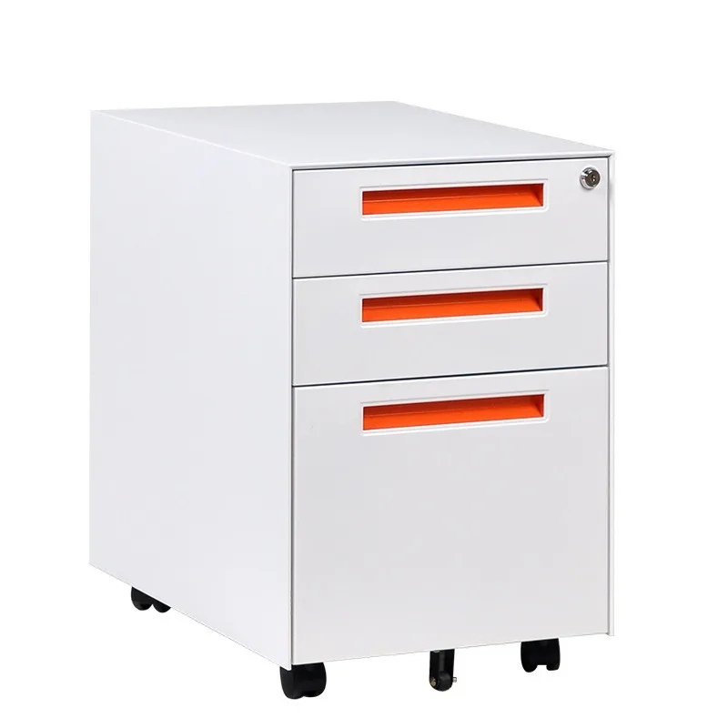 Adjustable 3 drawer metal mobile filing cabinet removable base printer holder a 4 size home office active storage