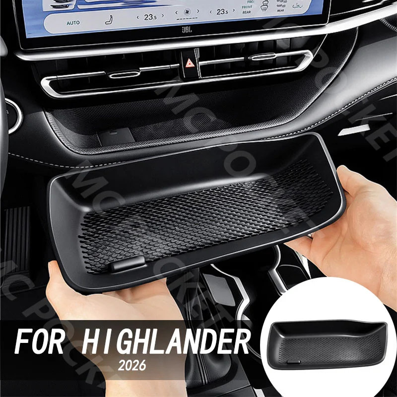 Para Toyota Highlander 2026: Almofada de silicone para compartimento central de armazenamento de acessórios de decoração interna automotiva
