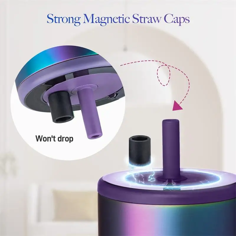 2 Pcs Magnetic Straw Caps For BrüMate All Era And Resa Tumblers Silicone Straw Caps Toppers Silicone Straw Covers Protector
