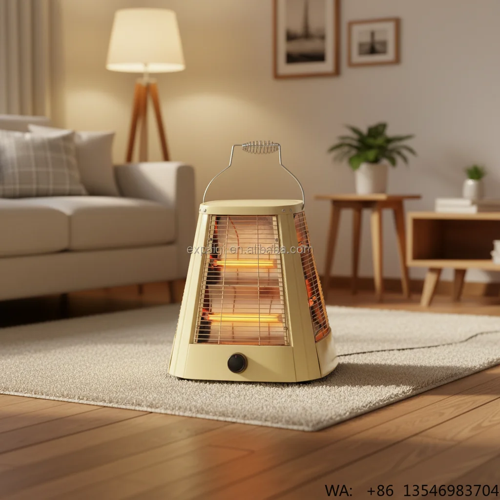 2000W 4-Face Electric Portable Freestanding Quartz Infrared Radiant Heater with Adjustable Thermostat for Bathroom Living Room