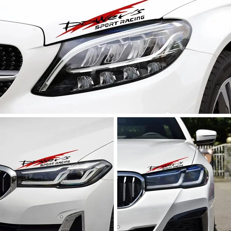 Power Sport Racing Car Sticker 30x5.5CM, Waterproof Reflective Vinyl Decal, Stylish Auto Racing Modification Exterior Decor Acce
